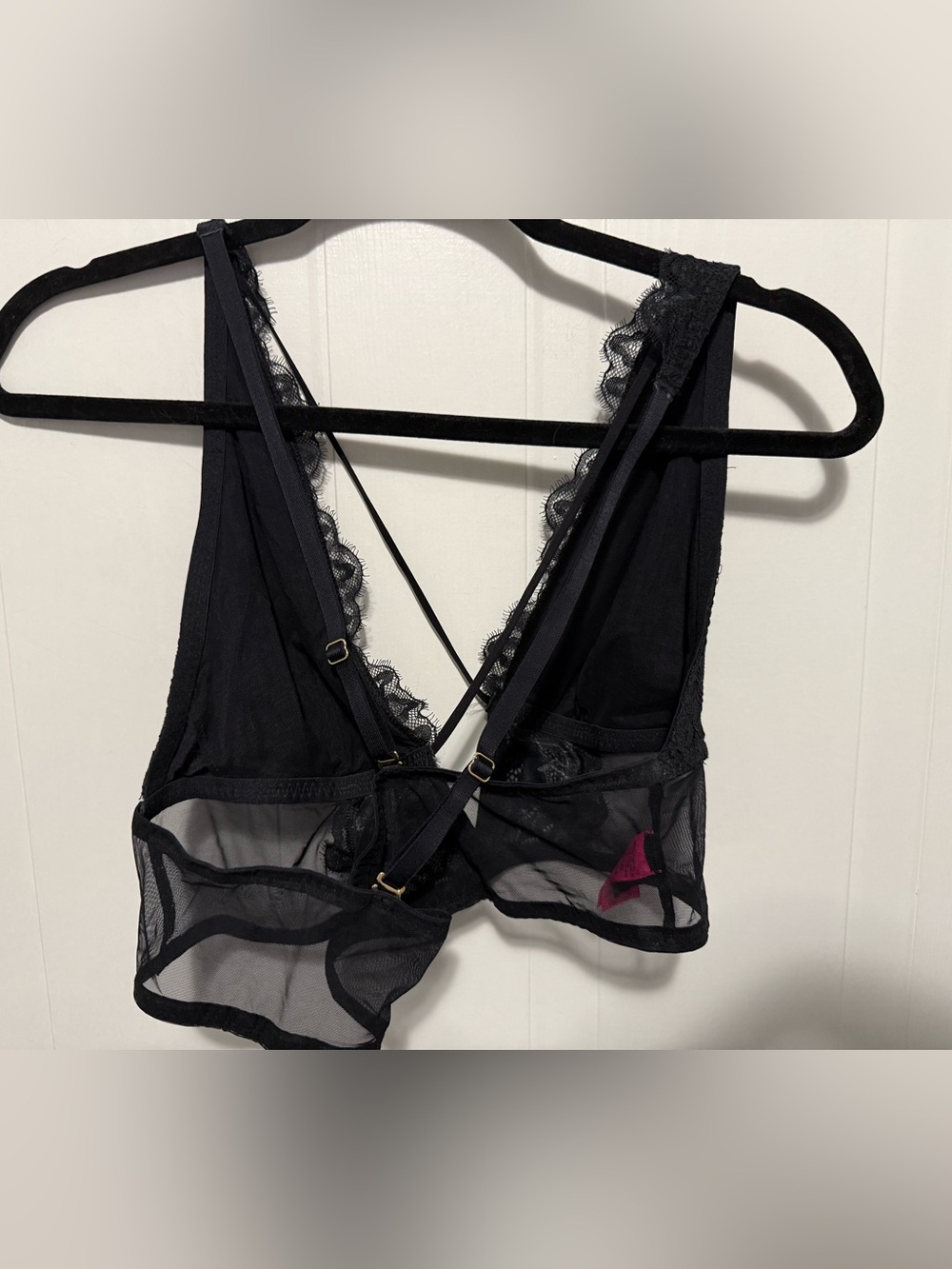 La SENZA Black Sheer Lace Bralette with Strappy Back